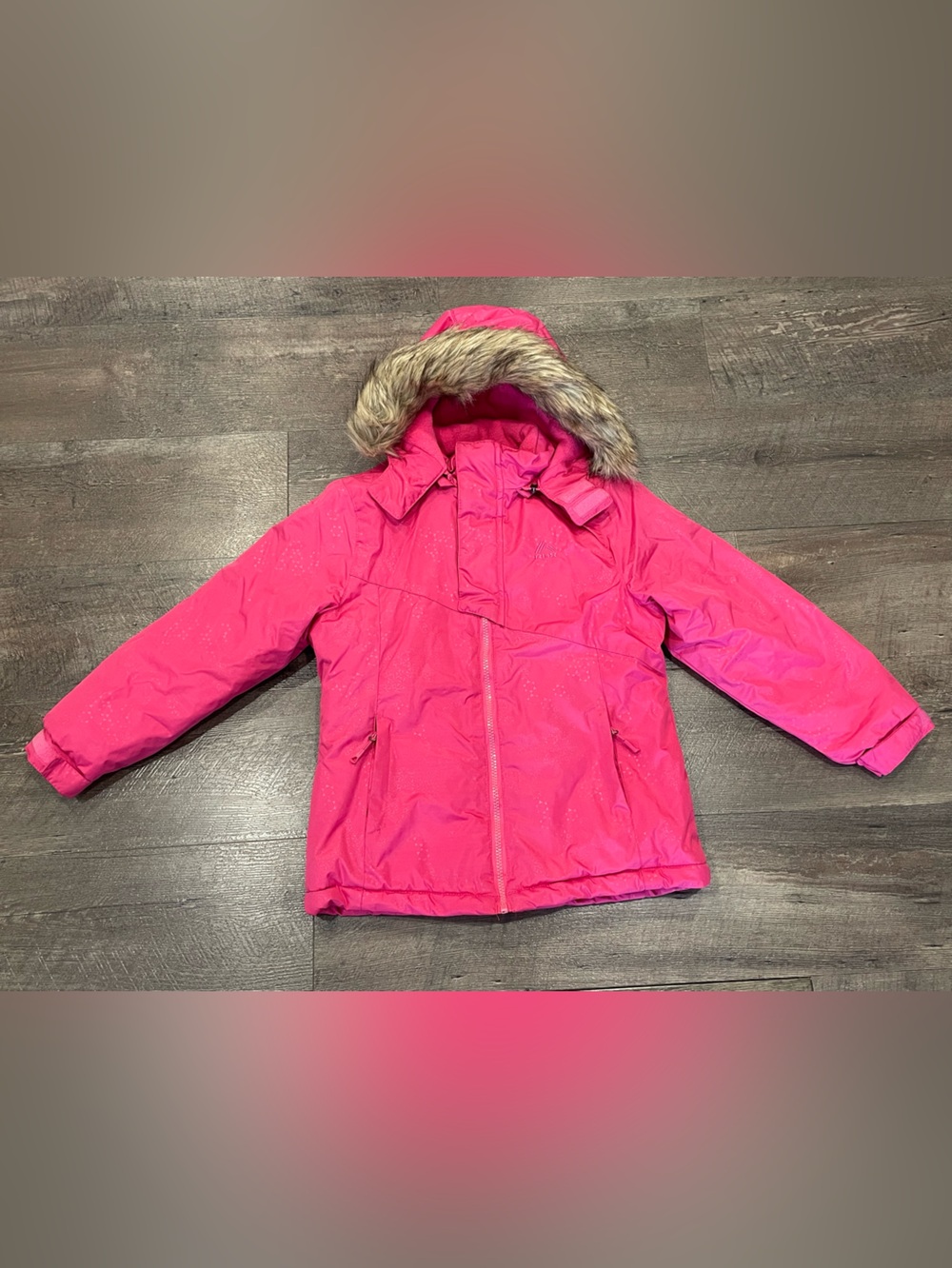 RBX Kids Pink Faux-Fur Hooded Winter Jacket Snow Jacket Size M